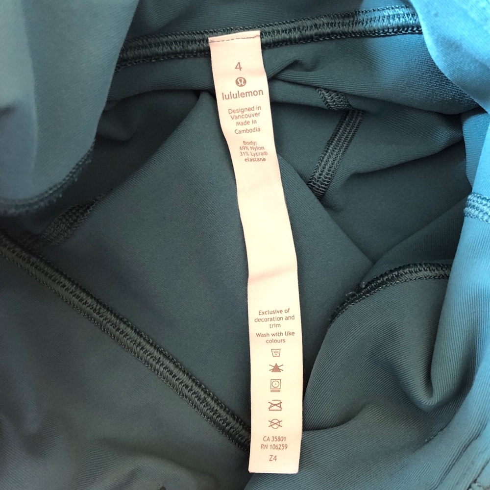 Lululemon Tight Stuff Tight II 25" Size 4 Deep Cove Teal - Picture 9 of 9